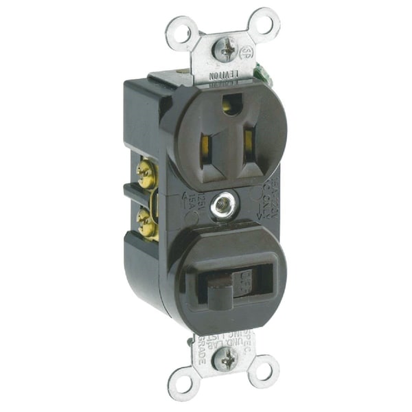 Brown 15A Heavy-Duty Switch & Outlet